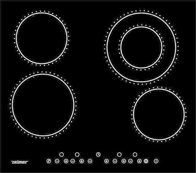 Zelmer ZPC6035BE Eingebaut Ceramic hob Schwarz Kochfeld