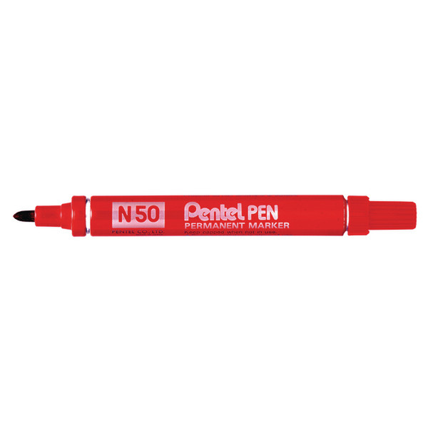 Pentel N 50 Пулевидный наконечник Красный 12шт перманентная маркер