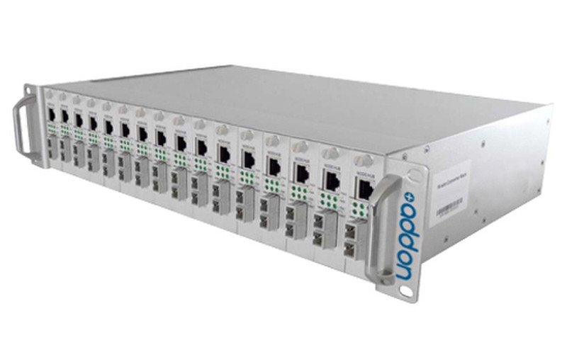 Add-On Computer Peripherals (ACP) ADD-MRACK-16 1000Mbit/s Multi-Modus, Einzelmodus Grau Netzwerk Medienkonverter