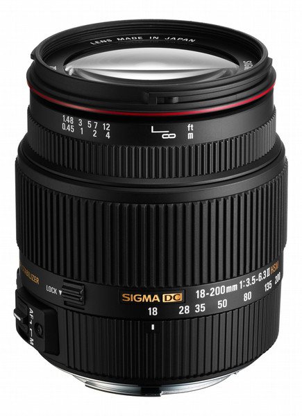 Sigma 18-200mm, f/3.5-6.3 DC SLR Tele zoom lens Черный