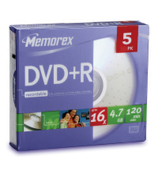 Imation 16x DVD+R 4.7GB 5 Pack Slim JC 4.7GB DVD+R 5pc(s)