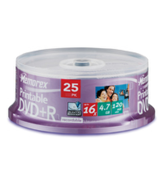 Imation 16X Printable DVD+R 4.7GB 25 Pack Cakebox 4.7GB DVD+R 25Stück(e)