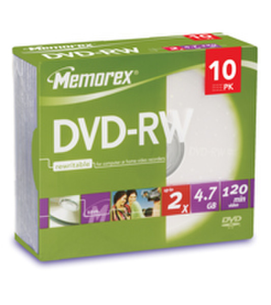 Imation 2X DVD-RW 10 Pack Slim JC 4.7GB DVD-RW 10pc(s)