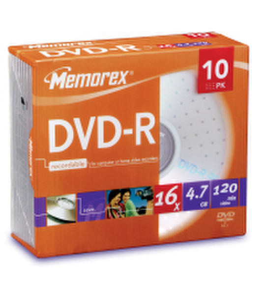 Imation 16x DVD-R 4.7GB 10 Pack Slim JC 4.7GB DVD-R 10pc(s)