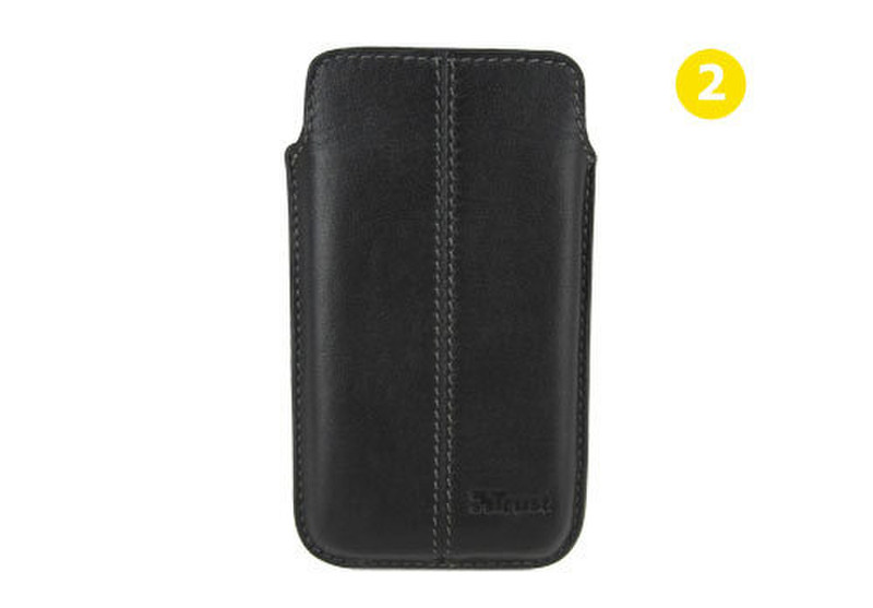 Trust Leather Protective Sleeve for Smartphone 02 Sleeve case Black