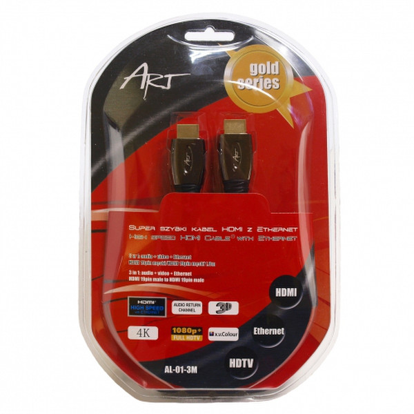 ART AL-01-3M 3m HDMI HDMI Black