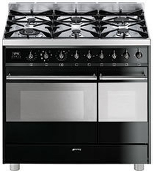 Smeg C92GMNNL8 Freestanding Gas hob A Black cooker