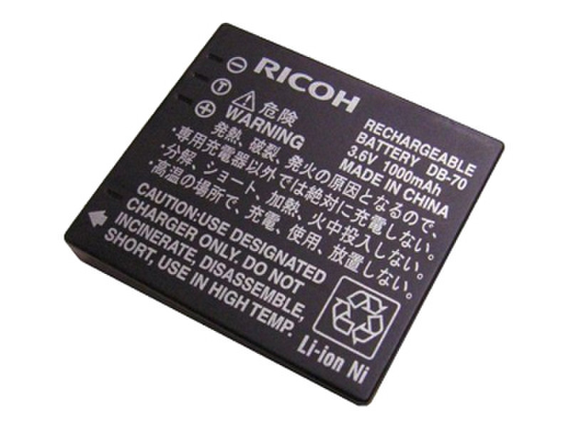 Ricoh DB-70 Lithium-Ion Battery Литий-ионная (Li-Ion) 1000мА·ч 3.6В аккумуляторная батарея