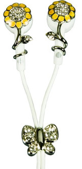 Logic3 Crystal Earphones – Flower Butterfly