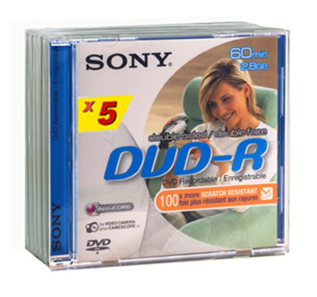 Sony DVD-R/Double sided 60Mn 5 pk