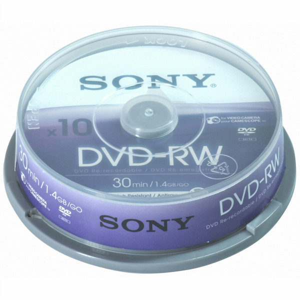 Sony DVD-RW 10pk 10DMW30ASP 1.4ГБ DVD-RW