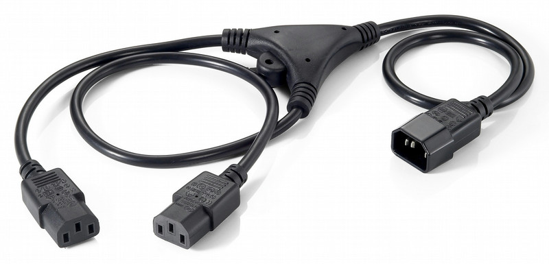 Equip Power Y-Cable, 2 x IEC C13 to 1 x IEC C14, 1.6m