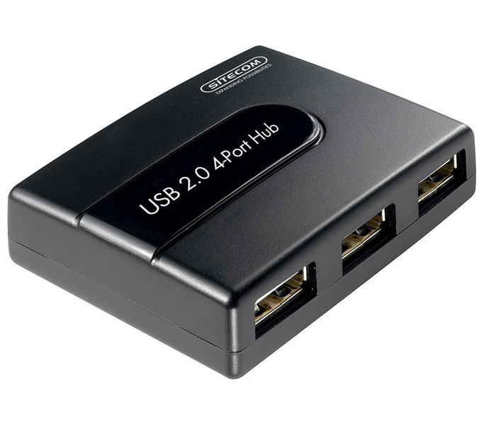 Sitecom USB 2.0 Hub 4 port 480Mbit/s Black interface hub