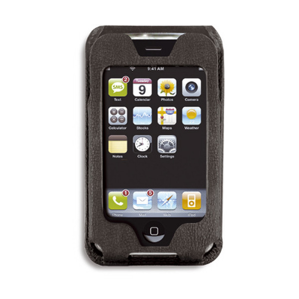 Macally Leather Pouch for iPhone Black