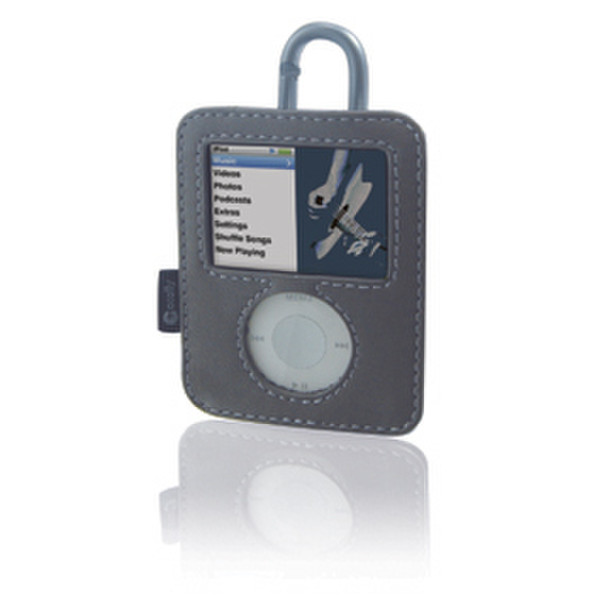 Macally Leather Case for iPod nano 3G Grau
