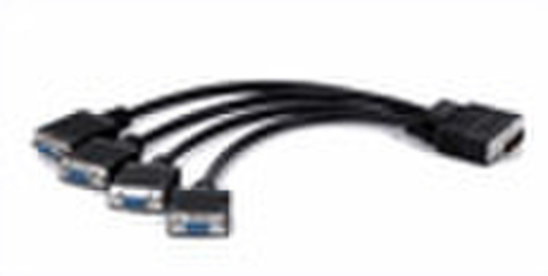 Matrox CAB-L60-4XAF 1x LFH60 4x HD15 Черный кабельный разъем/переходник