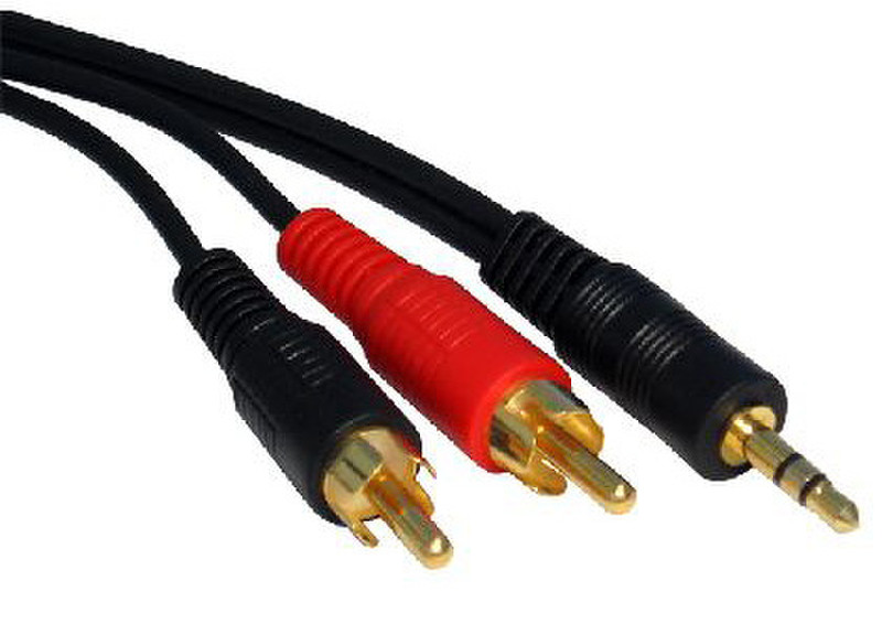 Cables Direct 3.5mm - 2x RCA 2m 3.5mm 2 x RCA Schwarz