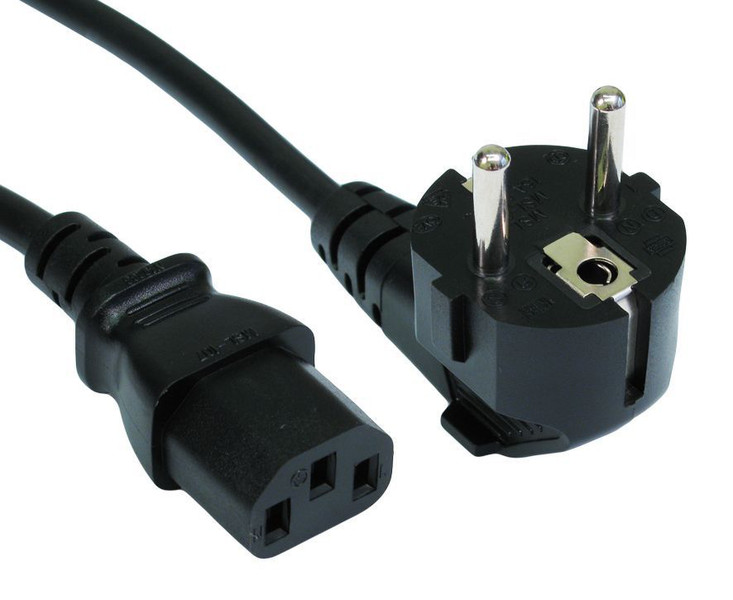 Cables Direct 1.8m Euro Mains Lead - IEC (C13) 1.8m C13 coupler Black