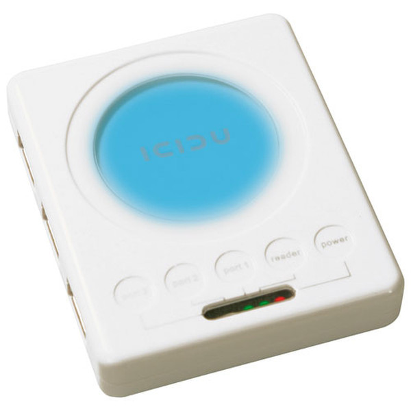 ICIDU Combo USB Hub & Card Reader USB 2.0 White card reader
