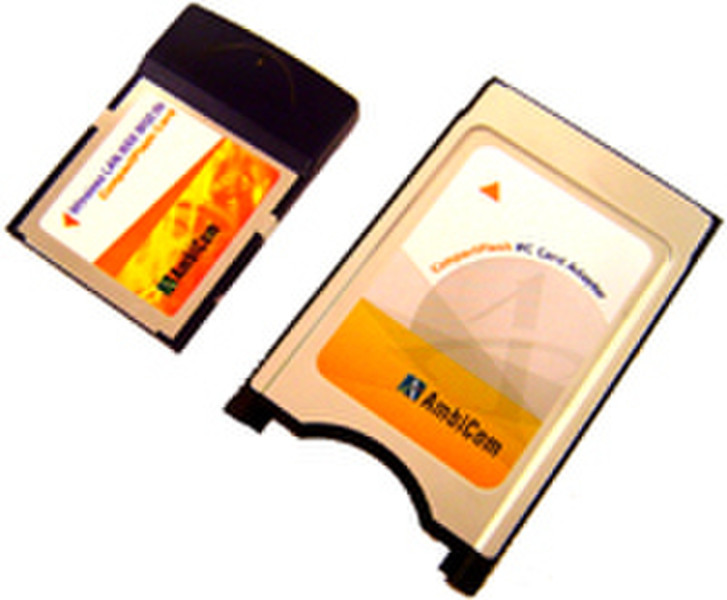 AmbiCom Wave2Net™ IEEE 802.11b Wireless CompactFlash Card w/ PC Card Adapter 11Mbit/s Netzwerkkarte