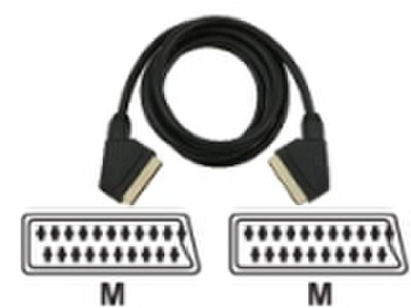 Digiconnect Scart Cable standard 2m 2м SCART (21-pin) SCART (21-pin) Черный SCART кабель