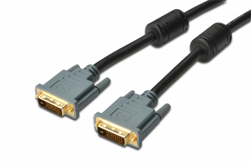ASSMANN Electronic DK-320104-020-D 2м DVI-D DVI-D Черный, Серый DVI кабель