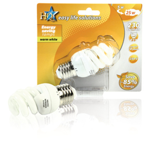 HQ E-E27-01 5W E27 A Warm white energy-saving lamp