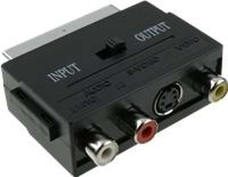 Digiconnect Scart Adapter video/audio S-VHS 3xRCA Черный кабельный разъем/переходник