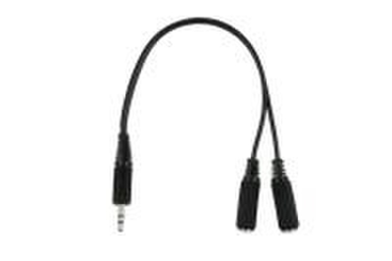 Digiconnect Audio Splitcable 3.5mm 0.25m 0.25м 3.5mm 2 x 3.5mm Черный аудио кабель
