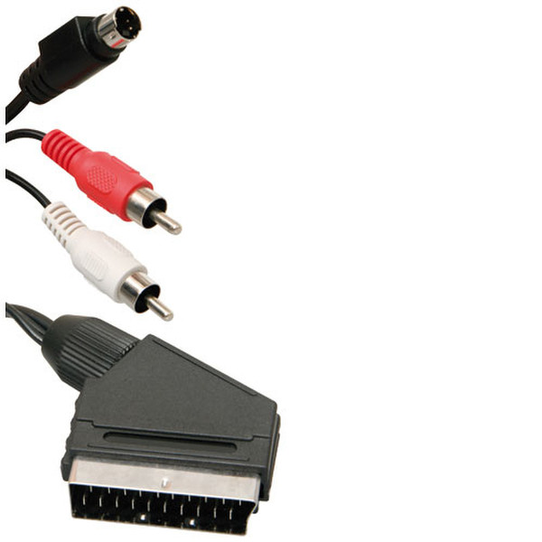 ICIDU Video / Audio Cable, 5m 5m S-Video (4-pin) SCART (21-pin) Black