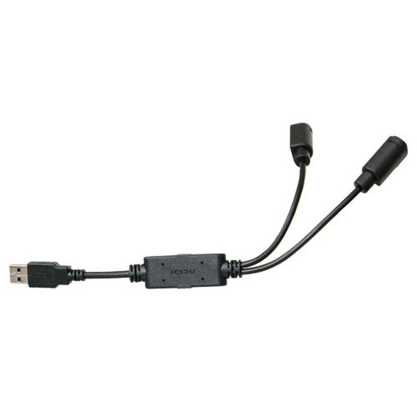 ICIDU USB To PS/2 Cable, 19cm 0.19m USB A Black USB cable