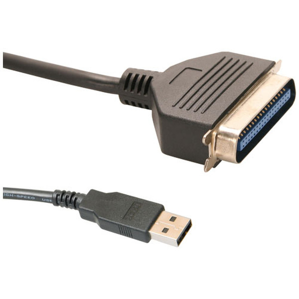 ICIDU USB To Parallel Cable, 1,8m 1.8m Schwarz USB Kabel