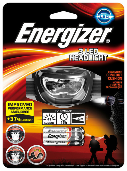 Energizer Headlight 3 LED Фонарь налобный LED Черный