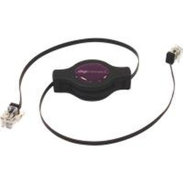 Digiconnect Retractable tel./modem Cable 1.2м Черный сетевой кабель