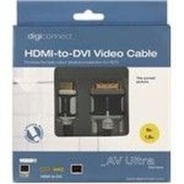 Digiconnect HDMI/DVI Video Cable 1.8m 1.8m HDMI DVI-D Black
