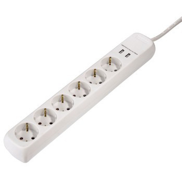 Hama 00108856 6AC outlet(s) 230V 1.5m White surge protector