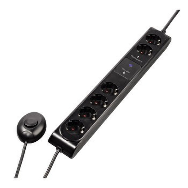 Hama 00108840 6AC outlet(s) 230V 1.5m Schwarz Spannungsschutz