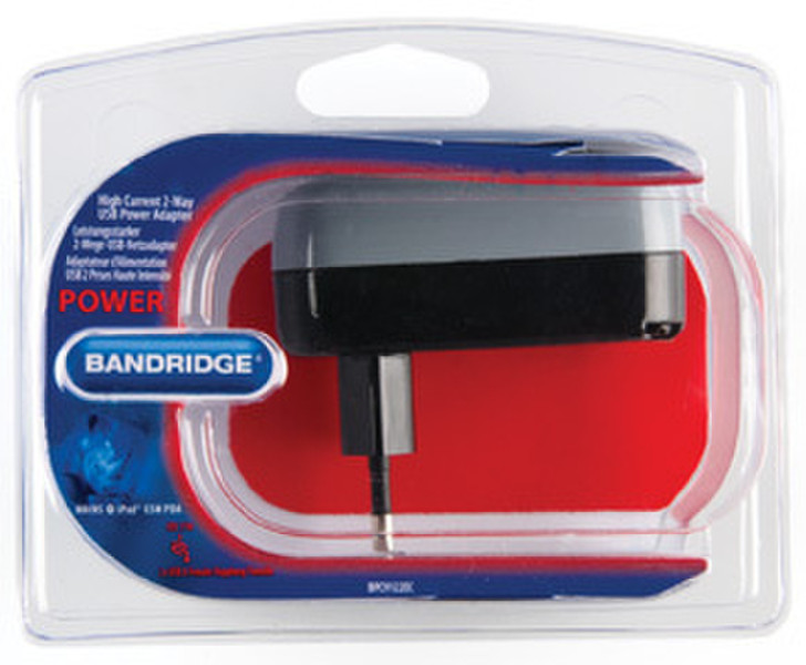 Bandridge High Current 2-Way USB Power Adapter Для помещений Черный