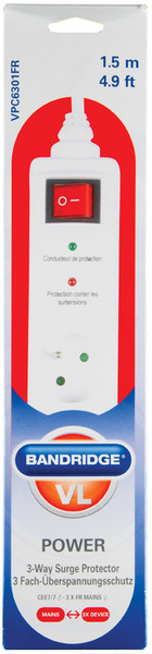 Bandridge VPC6301FR 3AC outlet(s) 250V 1.5m White surge protector