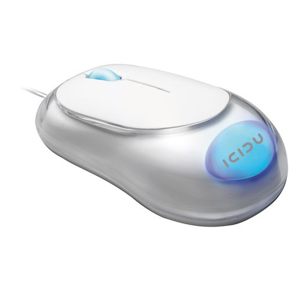 ICIDU Optical Crystal Mouse USB Laser 1000DPI Weiß Maus