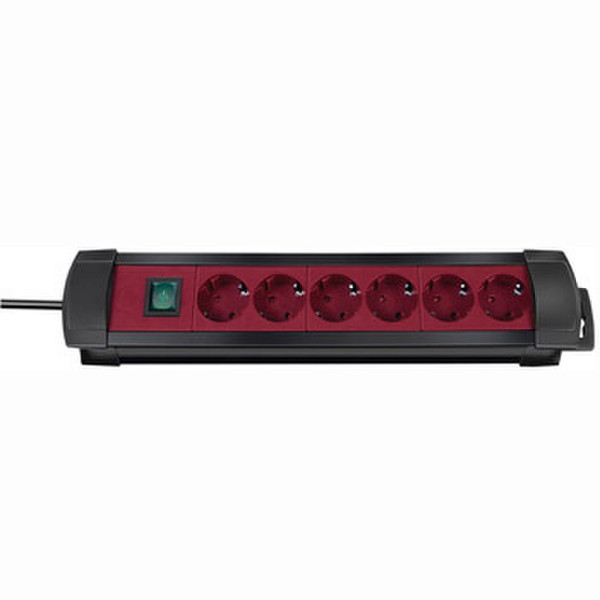 Hama 144688 6AC outlet(s) Schwarz, Rot Spannungsschutz