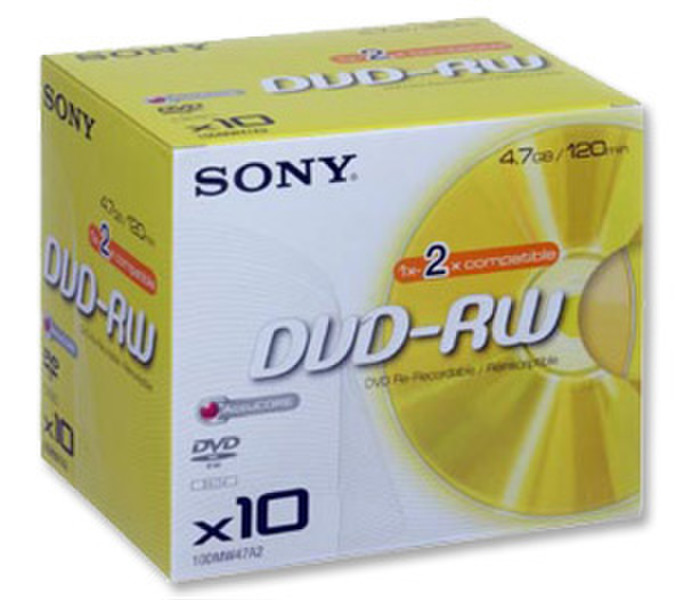 Sony DVD+RW 4.7Gb 2x JC (10) 4.7GB DVD+RW 10pc(s)