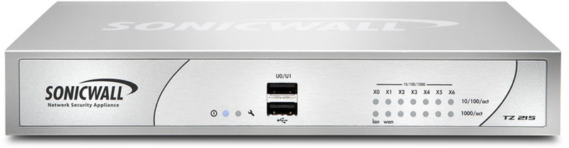 DELL SonicWALL TZ 215 + 1Yr TotalSecure 500Mbit/s hardware firewall