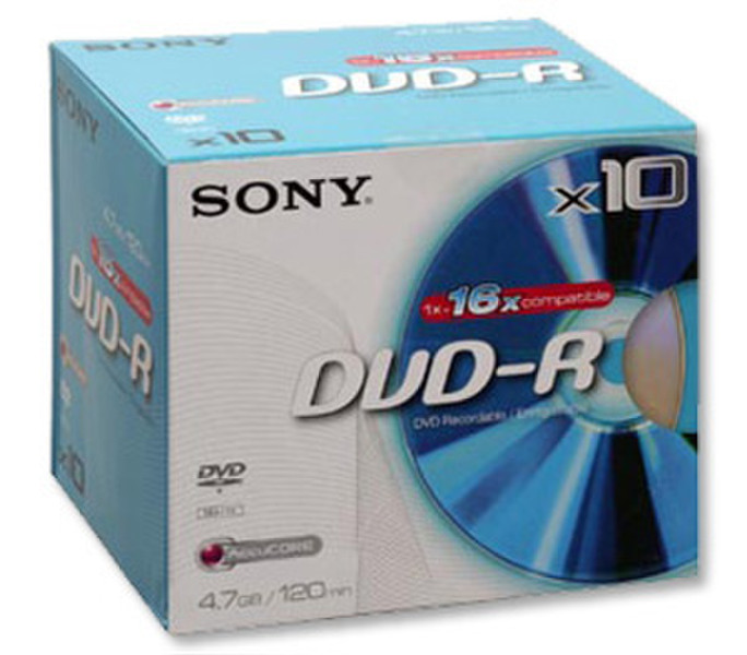 Sony DVD-R 4.7GB 16x JC (10) 4.7GB DVD-R 10pc(s)