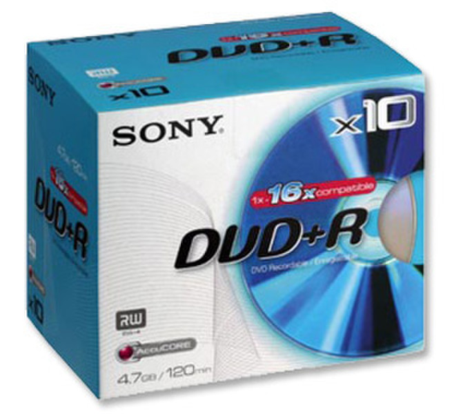 Sony DVD+R 4.7GB 16x JC (10) 4.7GB DVD+R 10Stück(e)