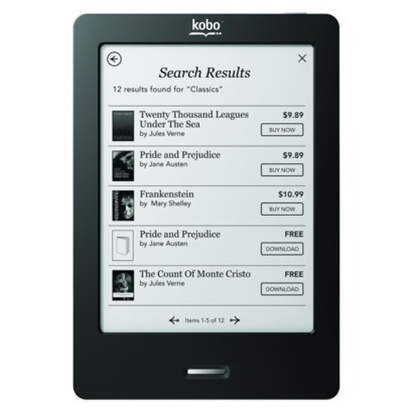 Kobo Touch 6" Сенсорный экран 2ГБ Wi-Fi Черный электронная книга