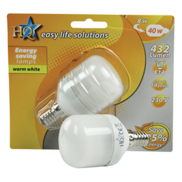 HQ E-E14-06 8Вт E14 A Теплый белый energy-saving lamp