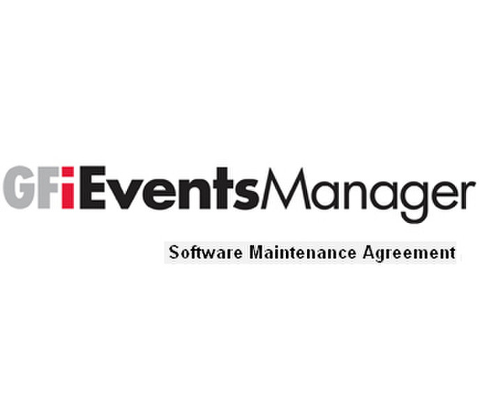 GFI EventsManager 7.1 Software Maintenance Agreement, 100 user, 1 Year
