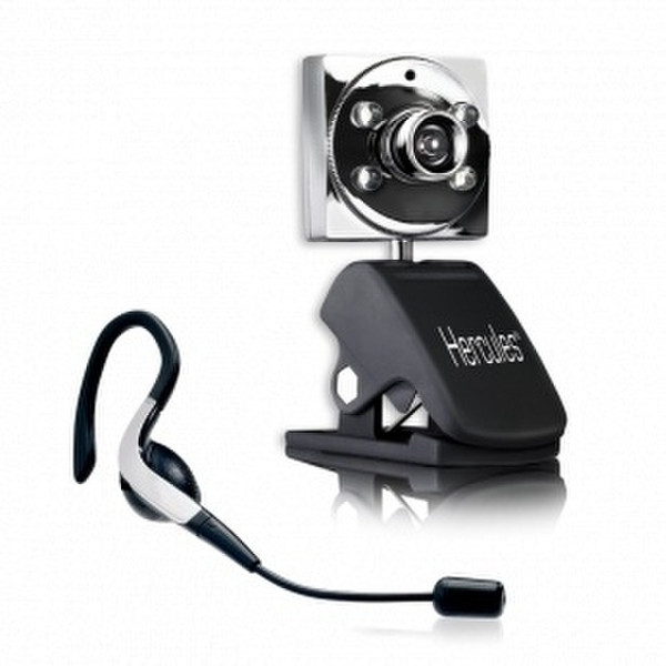 Hercules Deluxe Optical Glass 1.3MP 800 x 600pixels USB Black,Silver webcam