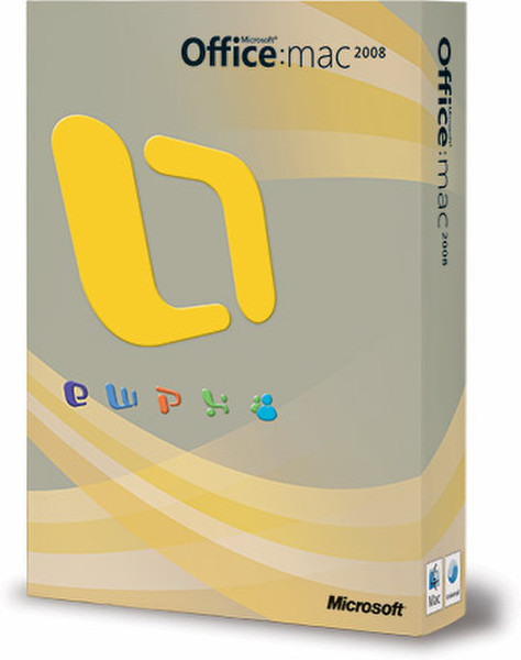 Microsoft Office Mac 2008, Upgrade, VUP, DVD, EN Englisch